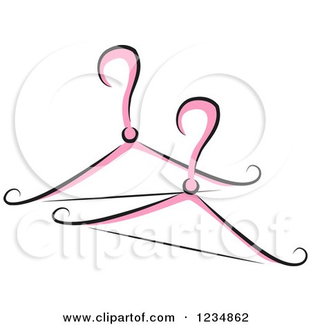 Clipart of Pink Boutique Hangers - Royalty Free Vector Illustration by BNP Design Studio