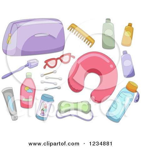 Clipart of Travel Accessories - Royalty Free Vector Illustration by BNP Design Studio
