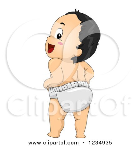 Royalty-Free (RF) Clip Art Illustration of a Stubborn Cartoon Toddler  Standing By A Toilet With His Arms Folded by toonaday #438027