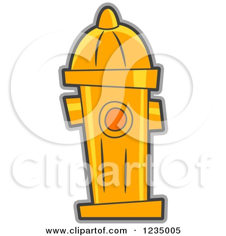 Clipart of a Yellow Fire Hydrant - Royalty Free Vector Illustration by BNP Design Studio