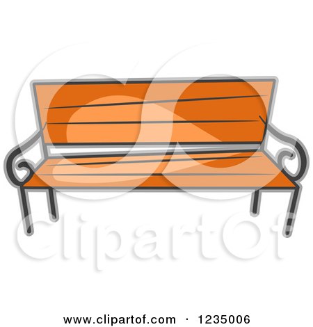 Clipart of a Wood Park Bench - Royalty Free Vector Illustration by BNP Design Studio