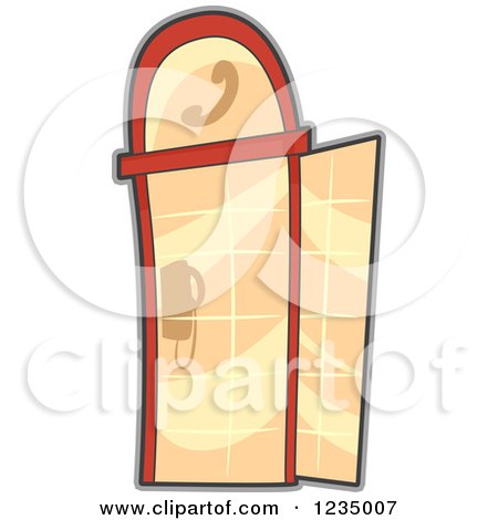 Clipart of a Telephone Booth - Royalty Free Vector Illustration by BNP Design Studio