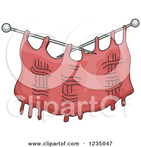 Clipart of Knitting Needles and Project - Royalty Free Vector Illustration by BNP Design Studio