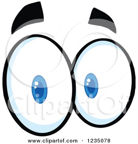 Clipart of a Pair of Surprised Blue Eyes - Royalty Free Vector Illustration by Hit Toon