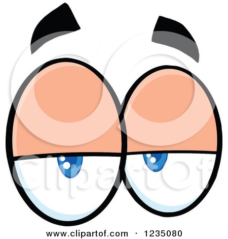Clipart of a Pair of Lazy Blue Eyes - Royalty Free Vector Illustration by Hit Toon