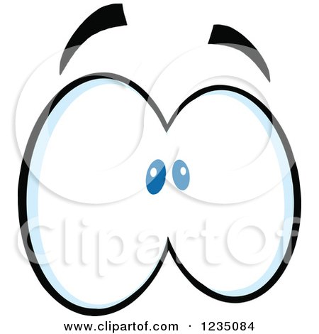 Clipart of a Pair of Scared Blue Eyes - Royalty Free Vector Illustration by Hit Toon