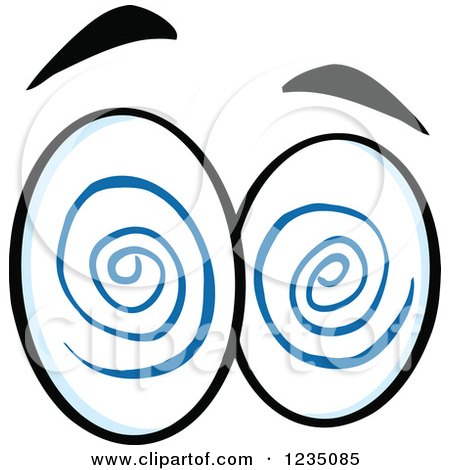 Clipart of a Pair of Hypnotized Blue Eyes - Royalty Free Vector Illustration by Hit Toon