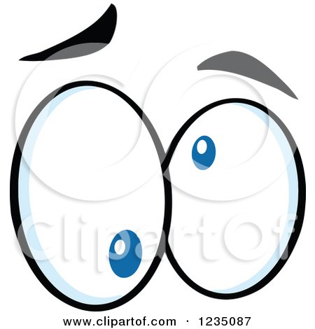 Clipart of a Pair of Crazy Blue Eyes - Royalty Free Vector Illustration by Hit Toon
