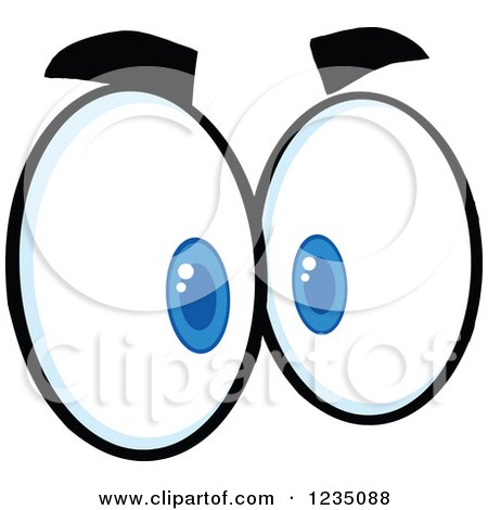 Clipart of a Pair of Mad Blue Eyes - Royalty Free Vector Illustration by Hit Toon