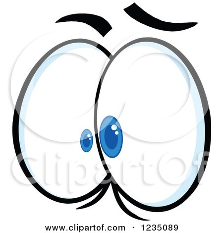 Clipart of a Pair of Insane Blue Eyes - Royalty Free Vector Illustration by Hit Toon