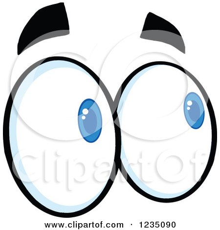 Clipart of a Pair of Looking Blue Eyes - Royalty Free Vector Illustration by Hit Toon