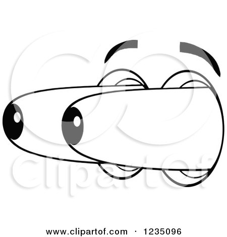 Clipart of a Pair of Surprised Black and White Eyes Popping out - Royalty Free Vector Illustration by Hit Toon