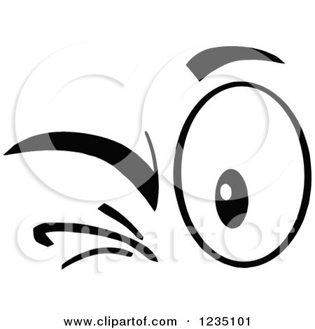 Clipart of a Pair of Black and White Winking Eyes - Royalty Free Vector Illustration by Hit Toon