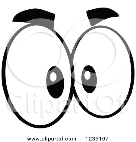 Clipart of a Pair of Mad Black and White Eyes - Royalty Free Vector Illustration by Hit Toon