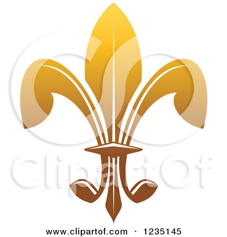 Clipart of a Gradient Golden Lily Fleur De Lis 11 - Royalty Free Vector Illustration by Vector Tradition SM