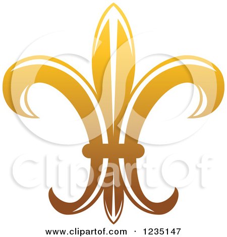 Clipart of a Gradient Golden Lily Fleur De Lis 8 - Royalty Free Vector Illustration by Vector Tradition SM