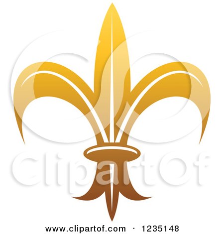 Clipart of a Gradient Golden Lily Fleur De Lis 7 - Royalty Free Vector Illustration by Vector Tradition SM