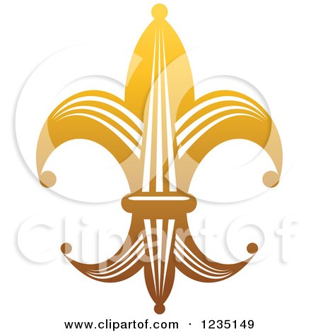 Clipart of a Gradient Golden Lily Fleur De Lis 10 - Royalty Free Vector Illustration by Vector Tradition SM
