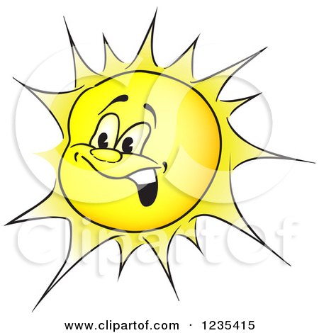Clipart of a Yellow Sun Character - Royalty Free Vector Illustration by dero