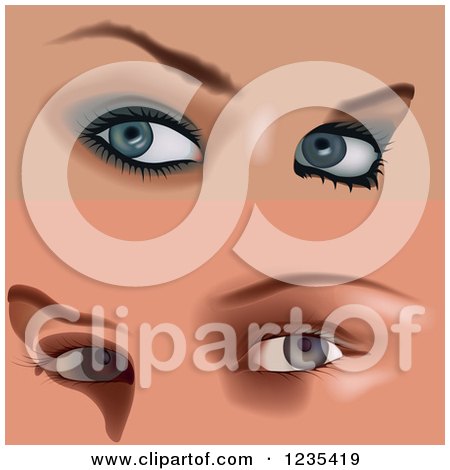 Clipart of Female Eyes with Makeup 5 - Royalty Free Vector Illustration by dero