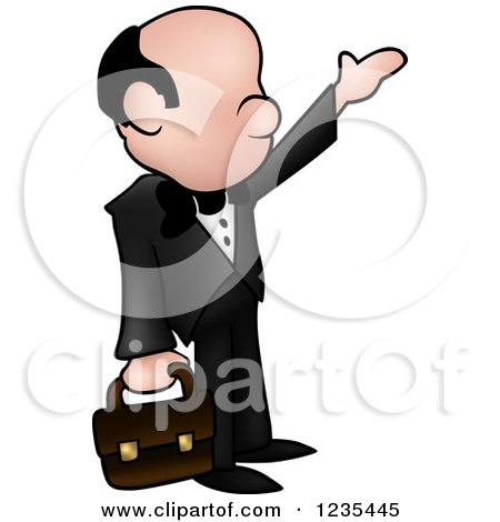 Clipart of a Businessman Hailing a Cab - Royalty Free Vector Illustration by dero