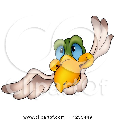 Clipart of a Flying Parrot - Royalty Free Vector Illustration by dero
