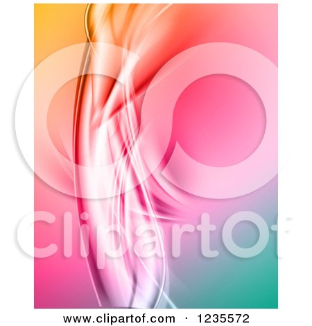 Clipart of a Colorful Background of Swooshing Waves - Royalty Free Illustration by KJ Pargeter