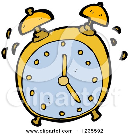 Clipart of a Ringing Alarm Clock - Royalty Free Vector Illustration by lineartestpilot