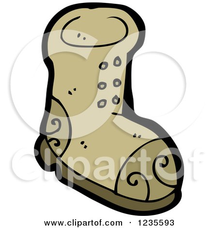 Clipart of a Brown Boot - Royalty Free Vector Illustration by lineartestpilot