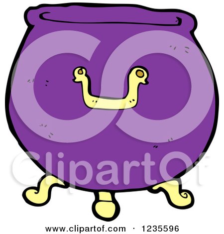 Clipart of a Purple Cauldron - Royalty Free Vector Illustration by lineartestpilot