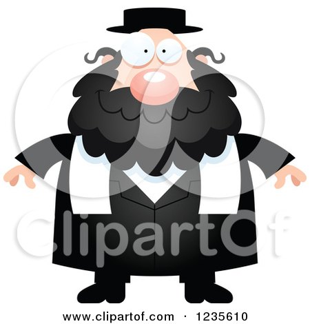 Clipart of a Happy Smiling Chubby Jewish Rabbi - Royalty Free Vector Illustration by Cory Thoman