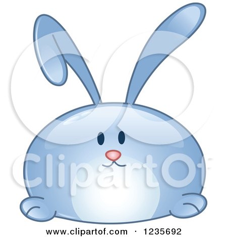 Clipart of a Blue Reflective Bunny Rabbit - Royalty Free Vector Illustration by yayayoyo