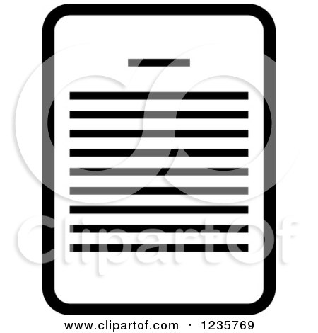 Clipart of a Black and White Document Office Icon - Royalty Free Vector Illustration by Vector Tradition SM