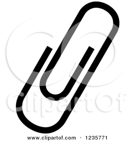 Clipart of a Black and White Paperclip Attachment Office Icon - Royalty Free Vector Illustration by Vector Tradition SM