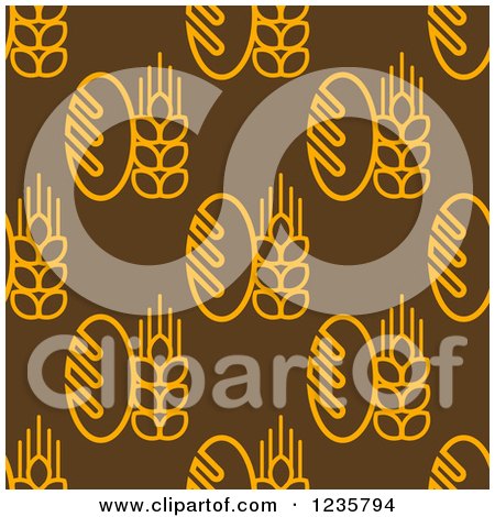Clipart of a Seamless Bread and Grain Background Pattern - Royalty Free Vector Illustration by Vector Tradition SM