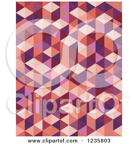 Clipart of a Pink Geometric Cubic Background - Royalty Free Vector Illustration by Vector Tradition SM