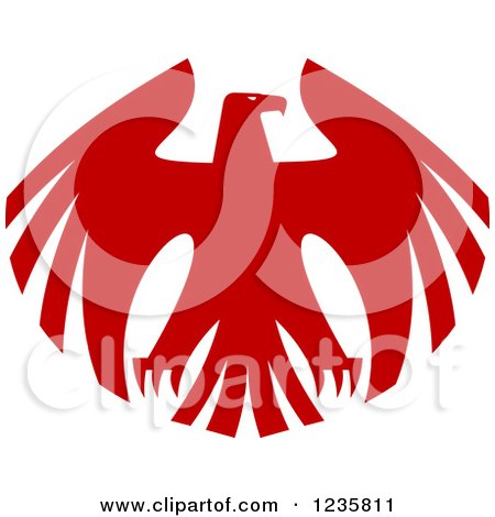 Clipart of a Flying Red Hawk - Royalty Free Vector Illustration by Vector Tradition SM
