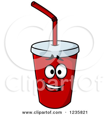 Clipart of a Happy Fountain Soda Character - Royalty Free Vector Illustration by Vector Tradition SM