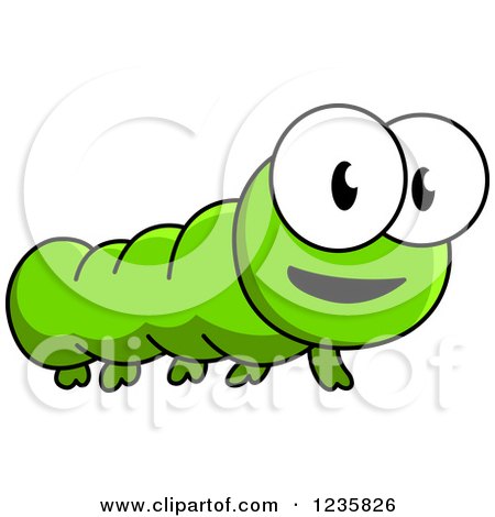 Clipart of a Happy Green Caterpillar - Royalty Free Vector Illustration by Vector Tradition SM
