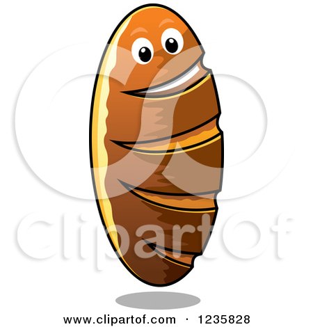 Clipart of a Happy French Bread Character - Royalty Free Vector Illustration by Vector Tradition SM