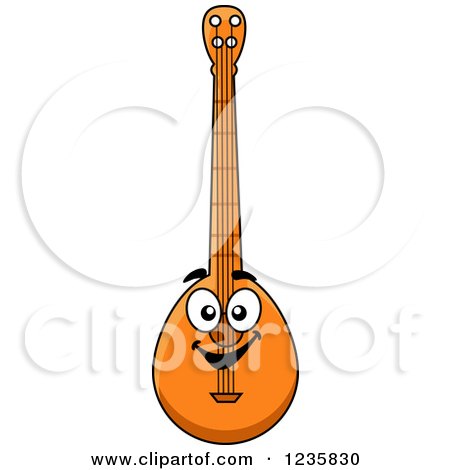 Clipart of a Happy Banjo Character - Royalty Free Vector Illustration by Vector Tradition SM