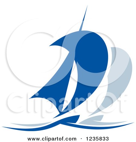 Clipart of Blue Regatta Sailboats 10 - Royalty Free Vector Illustration by Vector Tradition SM