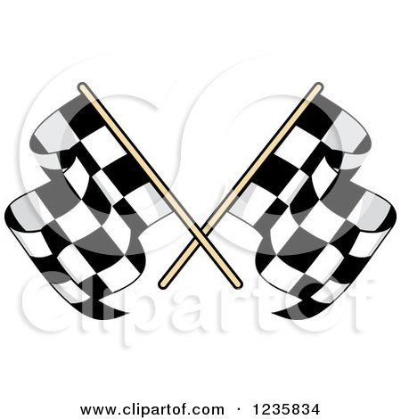 Clipart of Crossed Checkered Racing Flags 2 - Royalty Free Vector Illustration by Vector Tradition SM