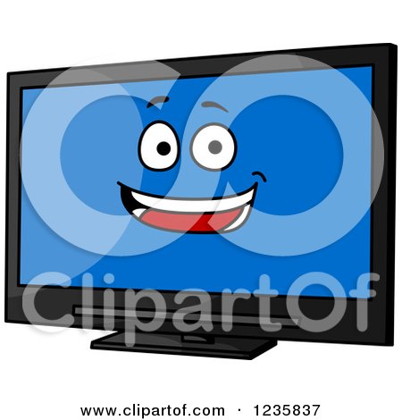 Clipart of a Happy Television Screen - Royalty Free Vector Illustration by Vector Tradition SM