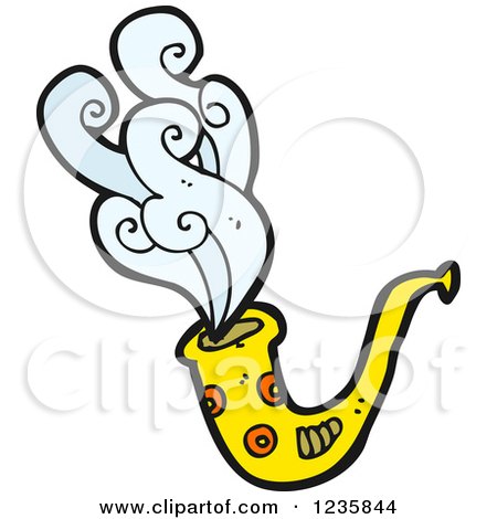 Clipart of a Trumpet with Water - Royalty Free Vector Illustration by lineartestpilot