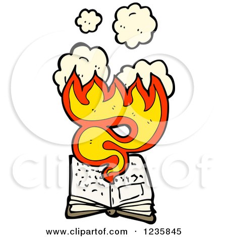 Clipart of a Burning Book - Royalty Free Vector Illustration by lineartestpilot