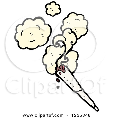 Clipart of a Smoking Doobie - Royalty Free Vector Illustration by lineartestpilot