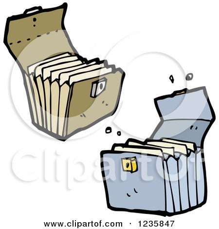 Clipart of Portable File Holders - Royalty Free Vector Illustration by lineartestpilot