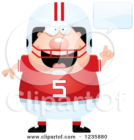 Clipart of a Talking Caucasian Male Football Player - Royalty Free Vector Illustration by Cory Thoman