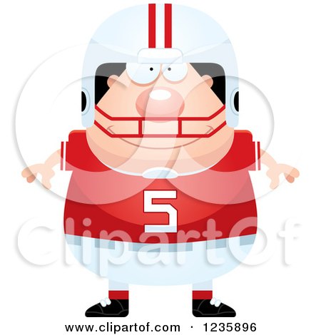 Clipart of a Happy Caucasian Male Football Player - Royalty Free Vector Illustration by Cory Thoman